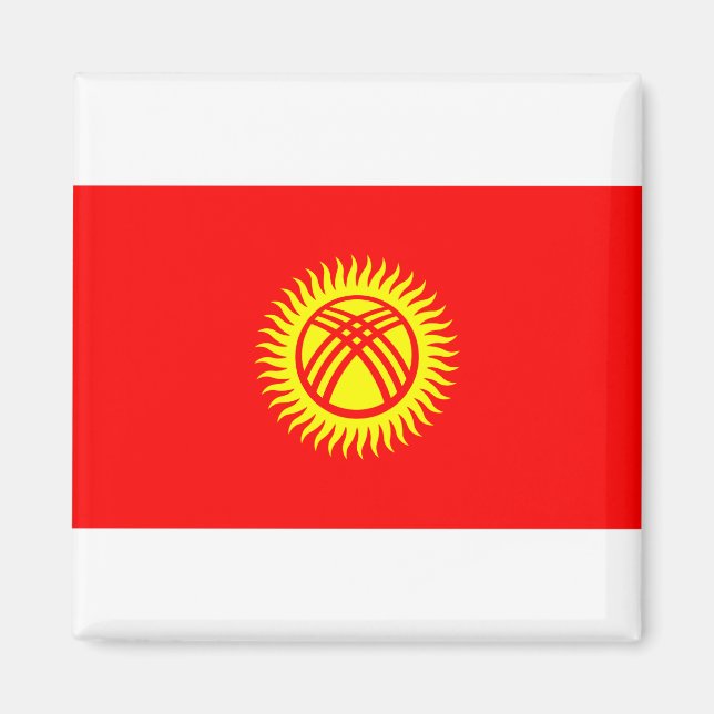 Kirgizistan Flagga Magnet (Framsidan)