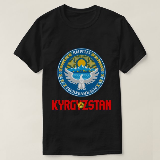 Kirgizistan Flagga och Jacka av Arm Patriotic T Shirt (Design framsida)