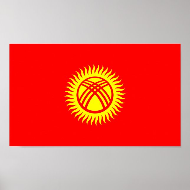 Kirgizistan Flagga Poster (Framsidan)