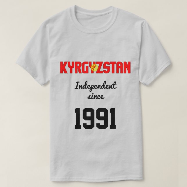 Kirgizistan Flagga Självständighet Firande T Shirt (Design framsida)