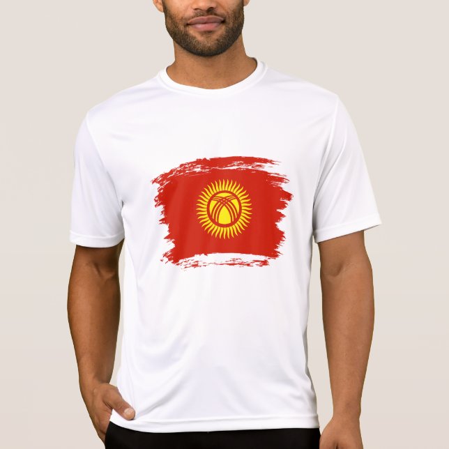 Kirgizistan flagga t shirt (Framsida)