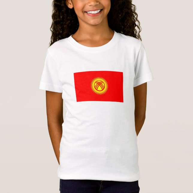 Kirgizistan Flagga T Shirt (Framsida)