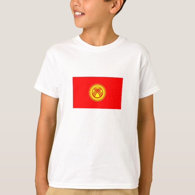 Kirgizistan Flagga T Shirt (Framsida)