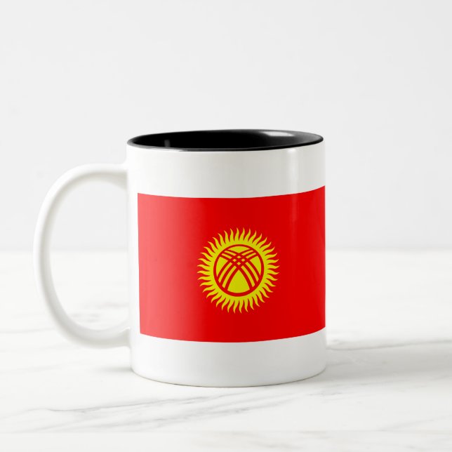 Kirgizistan Flagga Två-Tonad Mugg (Vänster)