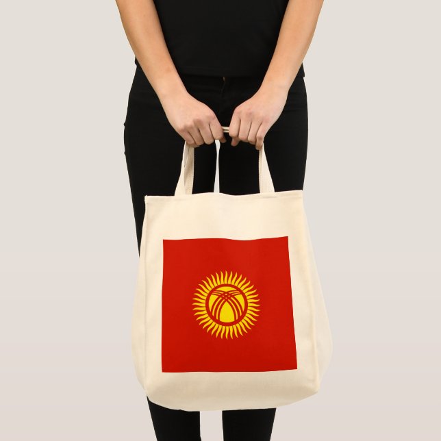Kirgizistan flagga tygkasse (Framsida (produkt))