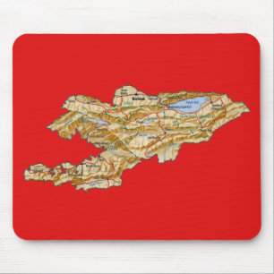 Kirgizistan Karta Mousepad Musmatta