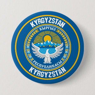 Kirgizistan Round Emblem Knapp