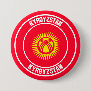 Kirgizistan Round Emblem Knapp