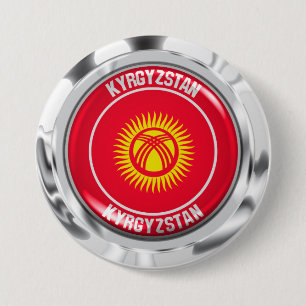 Kirgizistan Round Emblem Knapp