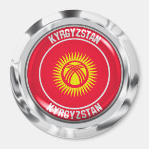 Kirgizistan Round Emblem Magnet