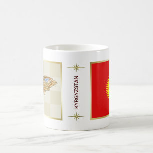 Kirgizistanflagga + Kartamugg Kaffemugg