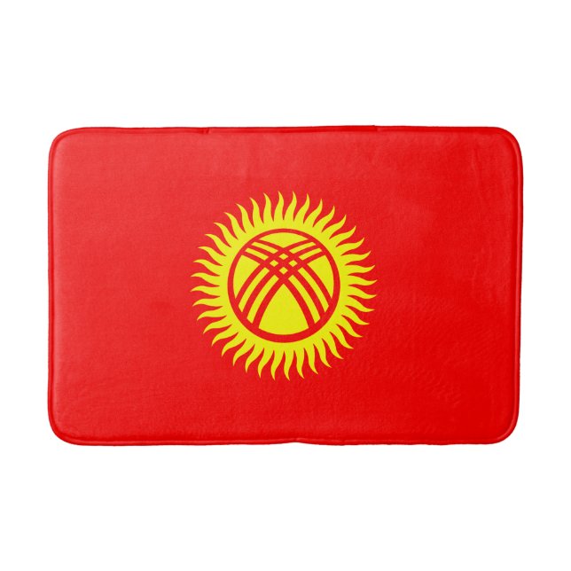 Kirgizistans flagga badrumsmatta (Framsidan)