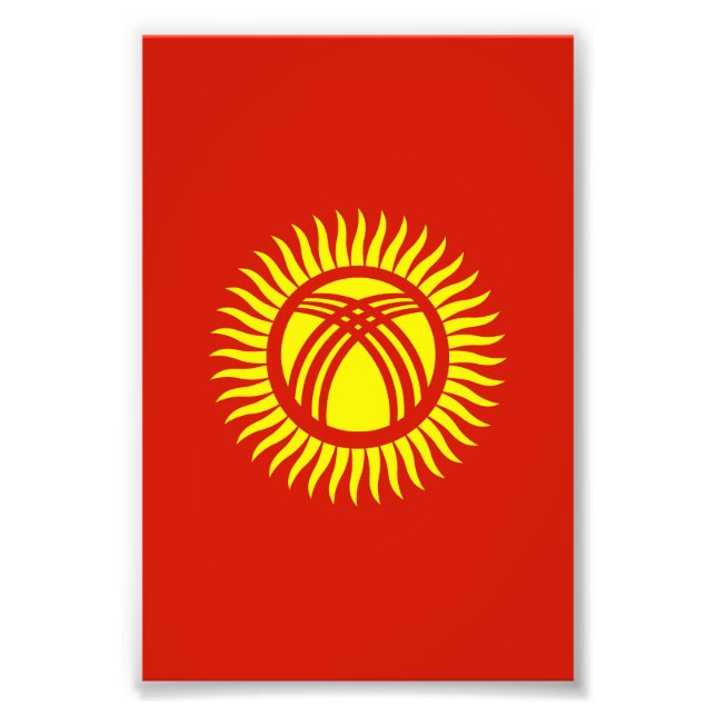 Kirgizistans flagga fototryck (Framsidan)