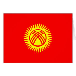 Kirgizistans flagga hälsningskort