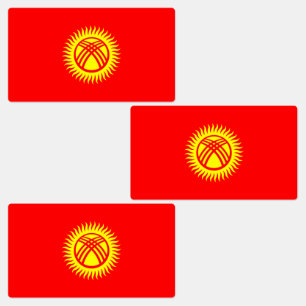 Kirgizistans flagga klistermärke