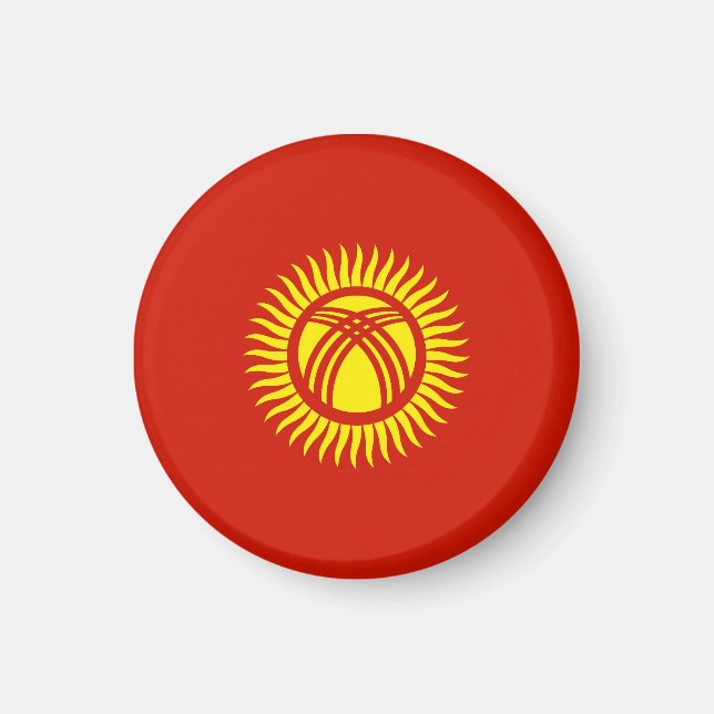 Kirgizistans flagga magnet (Framsidan)