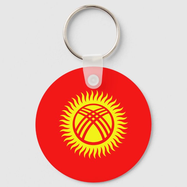 Kirgizistans flagga nyckelring (Framsida)