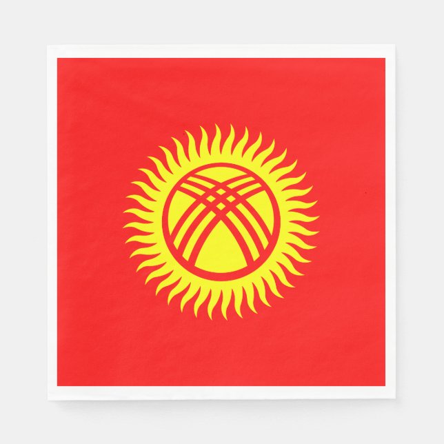 Kirgizistans flagga pappersservett (Framsidan)