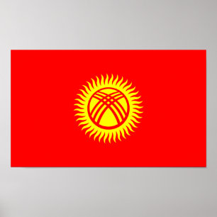 Kirgizistans flagga poster