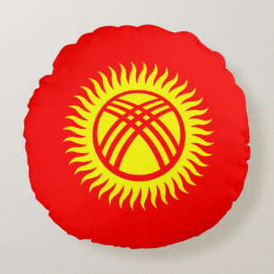 Kirgizistans flagga rund kudde