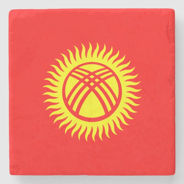 Kirgizistans flagga stenunderlägg (Framsidan)