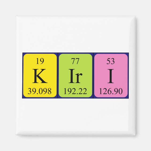 Kiri periodiskt bord namn magnet (Framsidan)