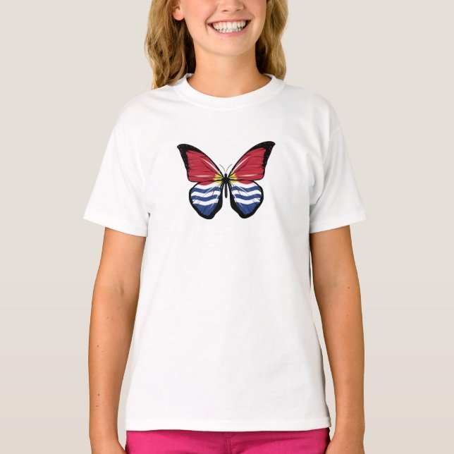 Kiribati Butterfly Flagga T Shirt (Framsida)