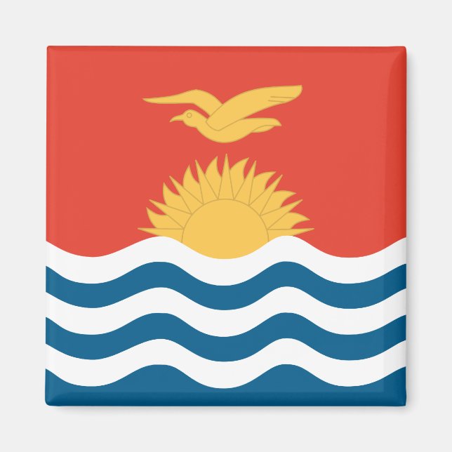 Kiribati Flagga av hög kvalitet Magnet (Framsidan)