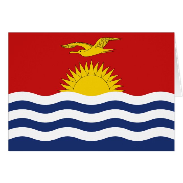 Kiribati Flagga Hälsningskort (Framsidan Horizontal)
