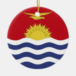 Kiribati flagga julgransprydnad keramik