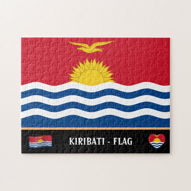 Kiribati Flagga & Kiribati land /Kiribati Pussel (Horisontell)