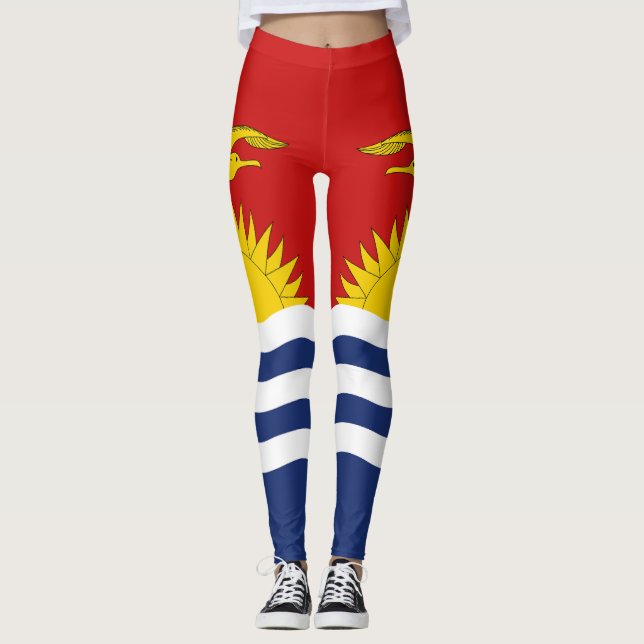 Kiribati Flagga Leggings (Framsida)