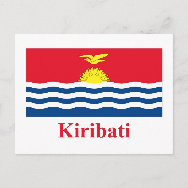 Kiribati Flagga med Namn Vykort (Framsida)