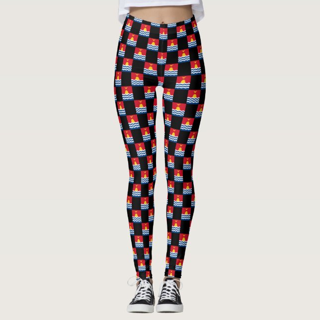 Kiribati Flagga Mönster Leggings (Framsida)