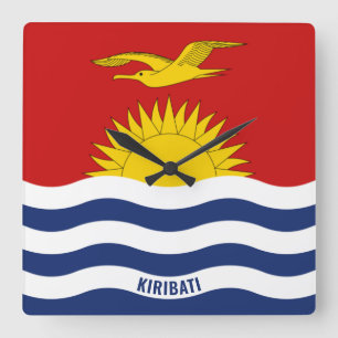 Kiribati Flagga Patriotic Fyrkantig Klocka