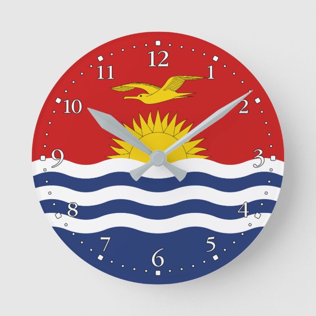 Kiribati Flagga Rund Klocka (Framsida)