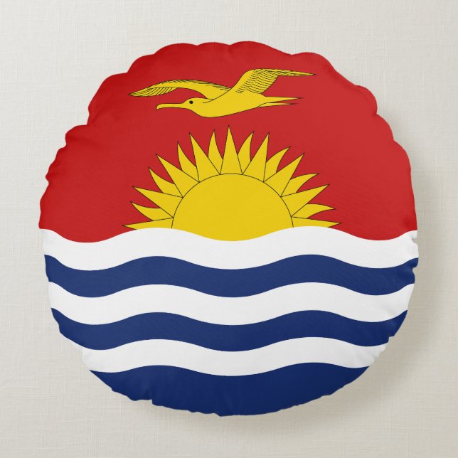 Kiribati Flagga Rund Kudde (Framsidan)