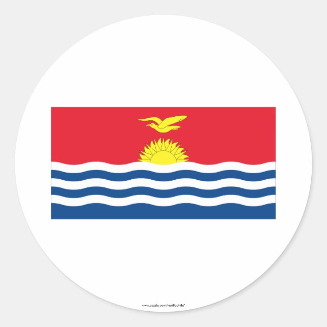 Kiribati Flagga Runt Klistermärke (Framsida)