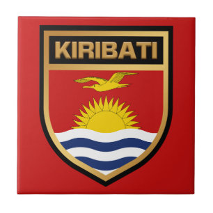 Kiribati Flagga Shield Kakelplatta