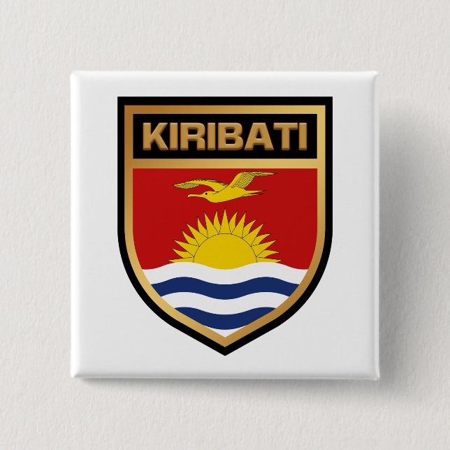 Kiribati Flagga Shield Knapp (Framsida)