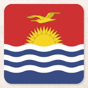 Kiribati-flagga Underlägg Papper Kvadrat