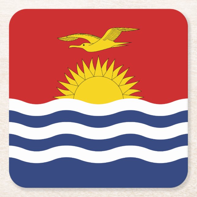 Kiribati-flagga Underlägg Papper Kvadrat (Framsidan)