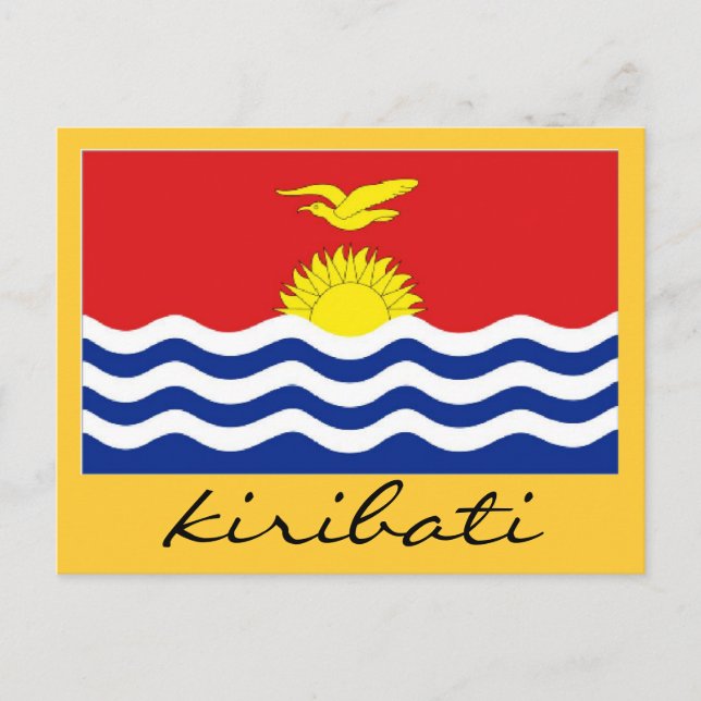 Kiribati flagga vykort (Framsida)