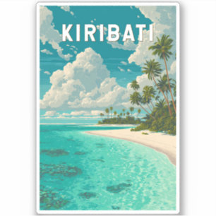 Kiribati Illustration Resa Konst Vintage Klistermärken