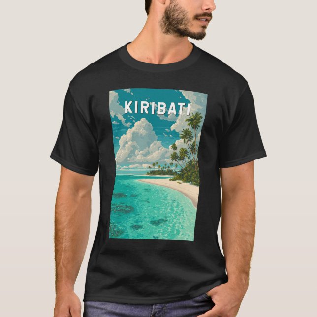 Kiribati Illustration Resa Konst Vintage T Shirt (Framsida)