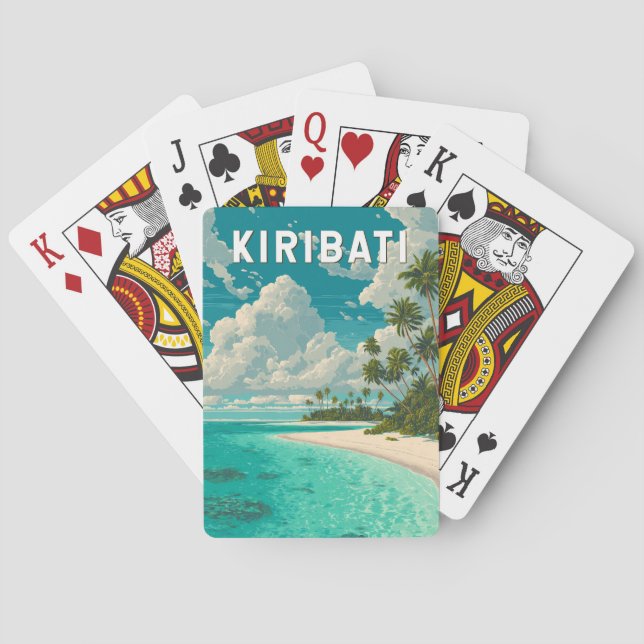 Kiribati Illustration Travel Art Vintage Casinokort (Baksidan)