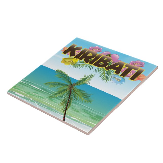 Kiribati-ö resemässigt affisch kakelplatta (Sidan)