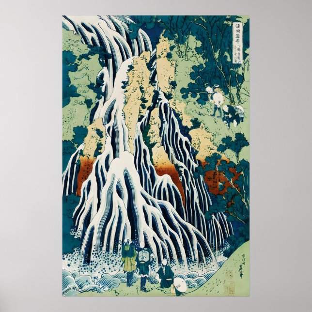 Kirifuri vattenfall vid Kurokami Mountain japanska Poster (Framsidan)