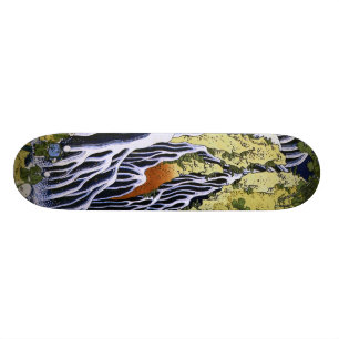 Kirifuri Waterfall Hokusai Japansk finkonst Mini Skateboard Bräda 18,7 Cm