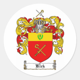 KIRK FAMILJVAPENSKÖLD - KIRK VAPENSKÖLD RUNT KLISTERMÄRKE
